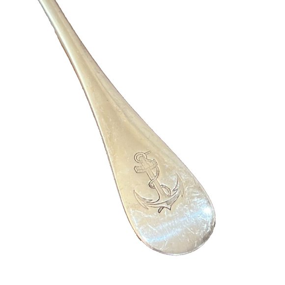 Ercuis Silver Fish Serving Knife 11.75" H French Marine Nationale Navy Anchor - Picture 3 of 8